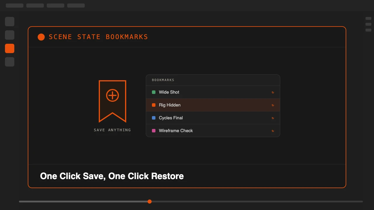 Scene State Bookmarks — save and restore full Blender scene states in one click
