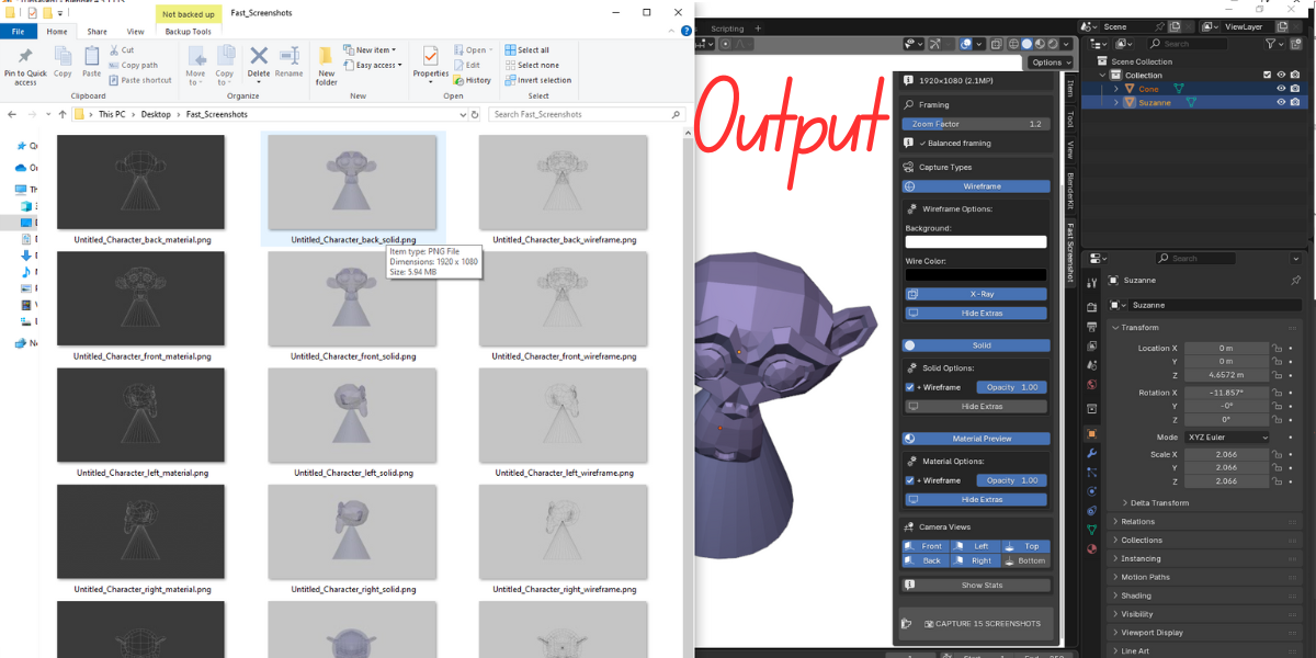 Saving a viewport image should not take three menus and a render pass.