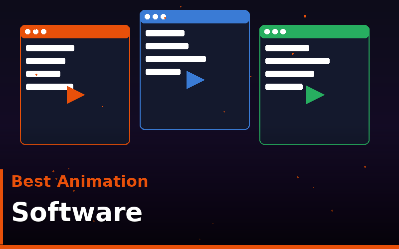 Three best animation software options for beginners shown side by side