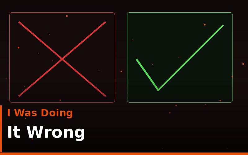 Person learning Blender at a computer — the wrong way vs the right way